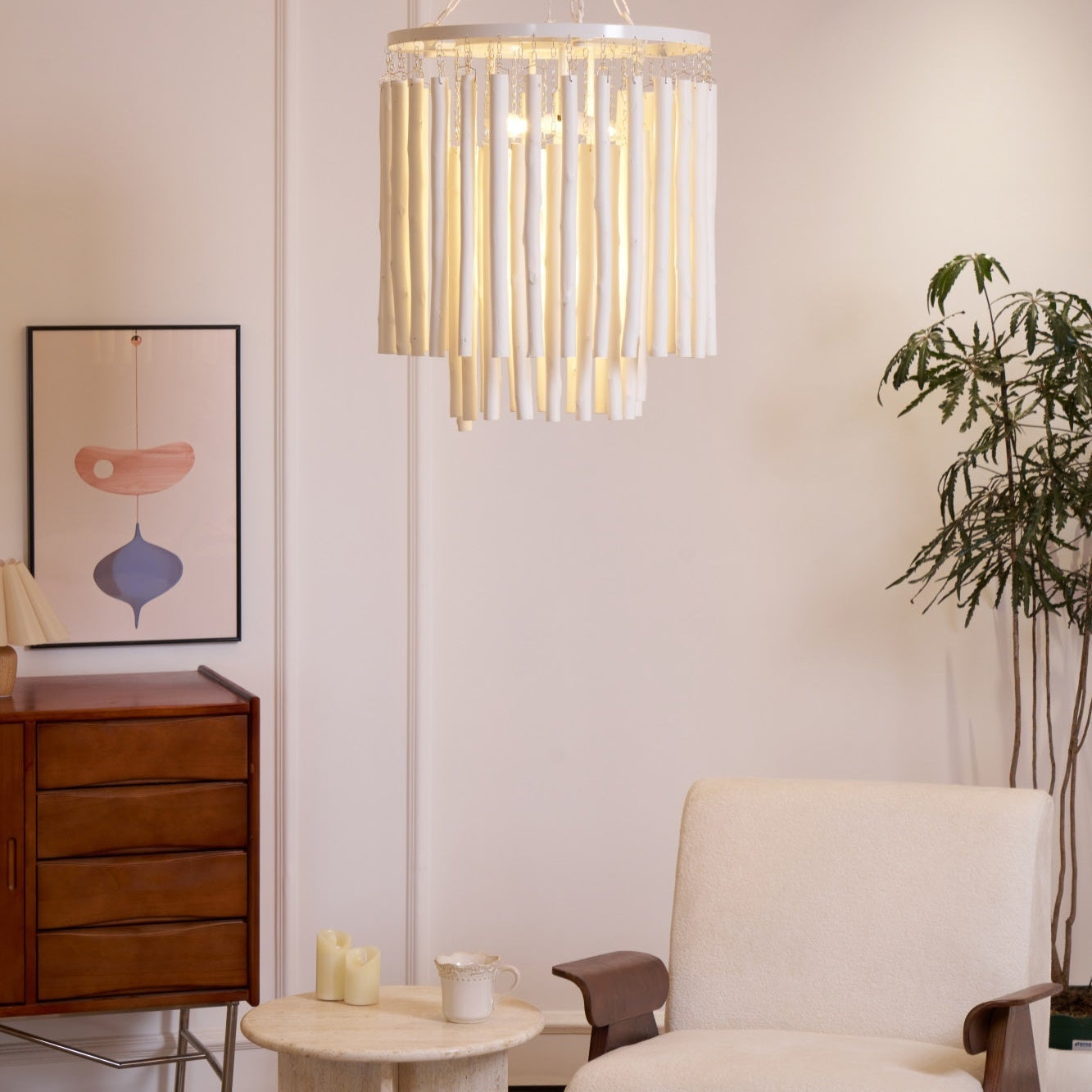 Nyphaiel Postmodern Luxury Wood Chandelier - Neutral Decor