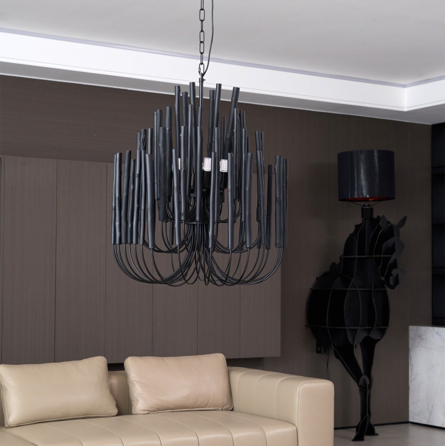 Nyphaiel Postmodern Luxury Wood Chandelier - Neutral Decor