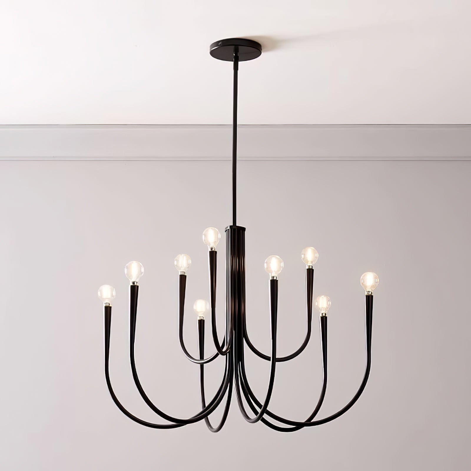 Orioaria Chandelier Swoop Arm Brass Minimalist