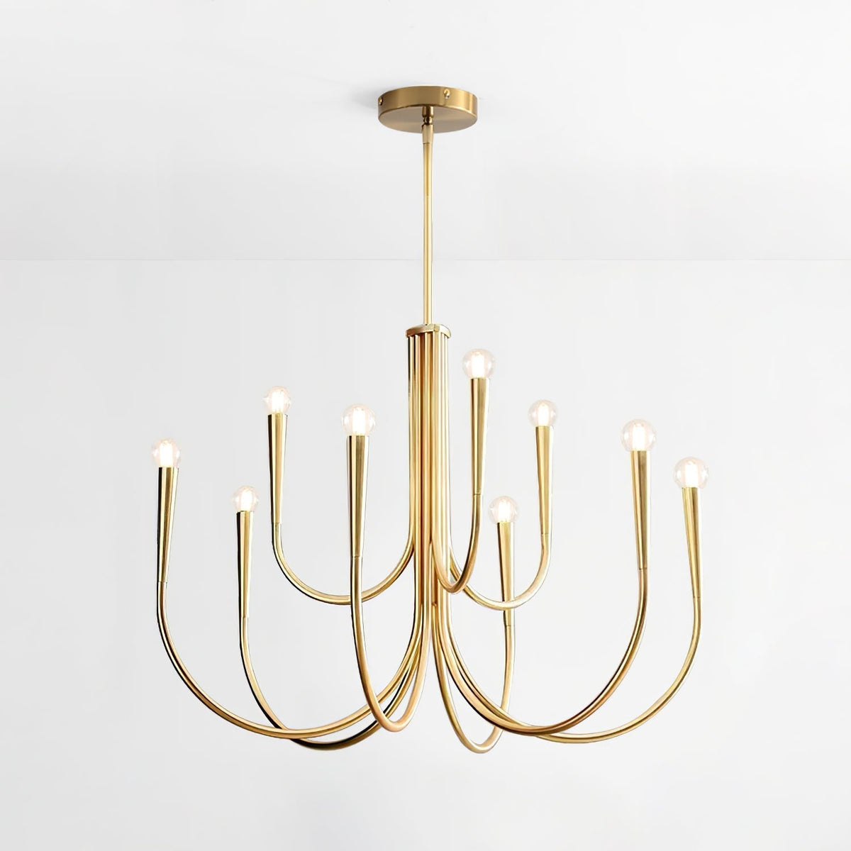 Orioaria Chandelier Swoop Arm Brass Minimalist