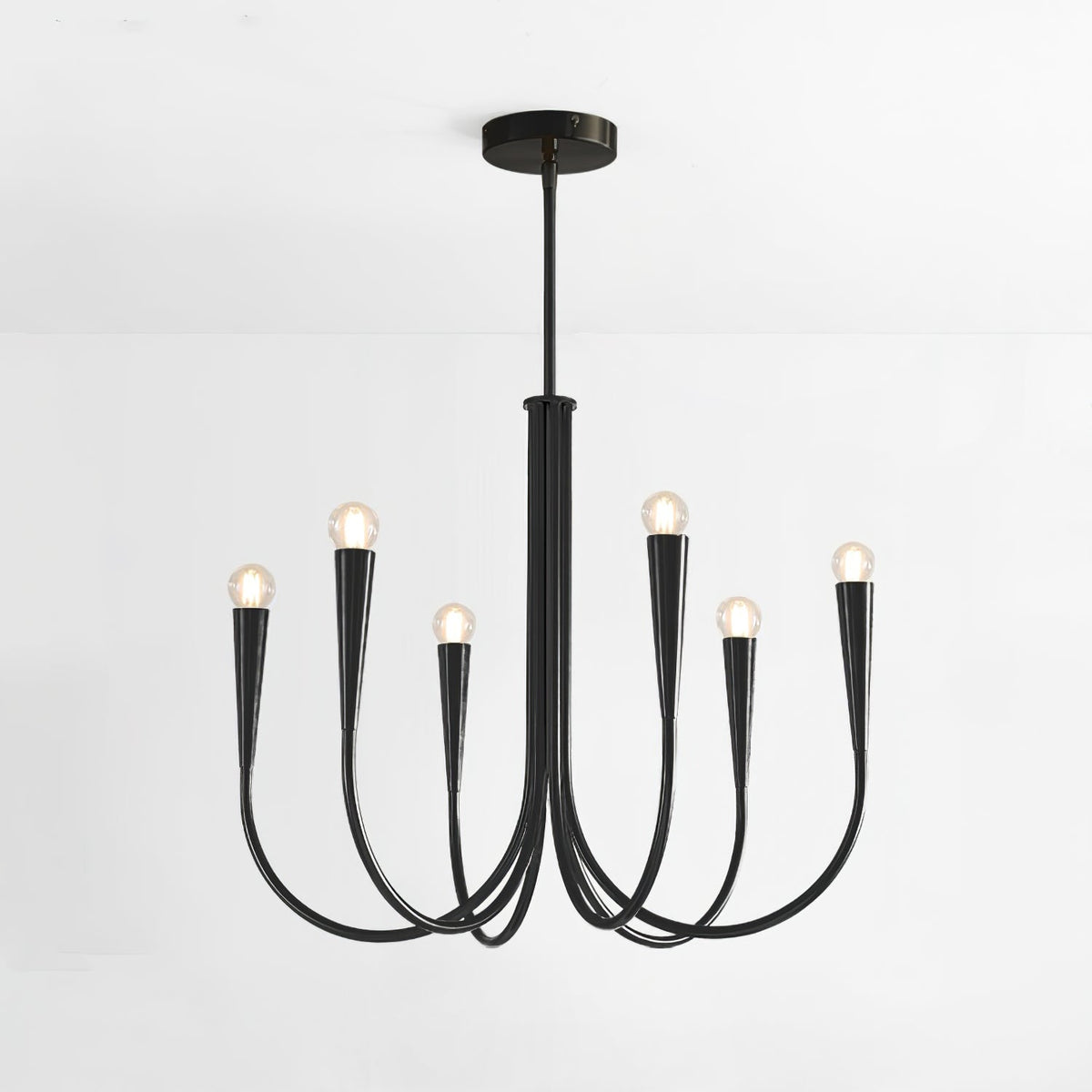 Orioaria Chandelier Swoop Arm Brass Minimalist