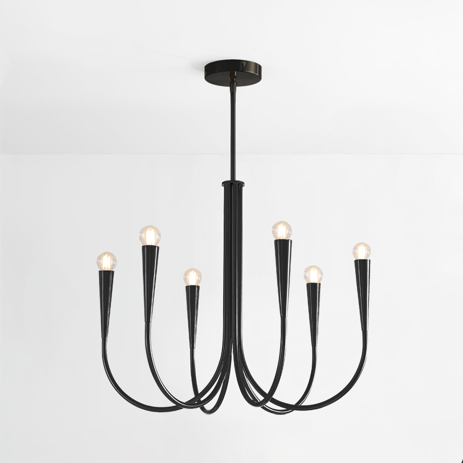 Orioaria Chandelier Swoop Arm Brass Minimalist