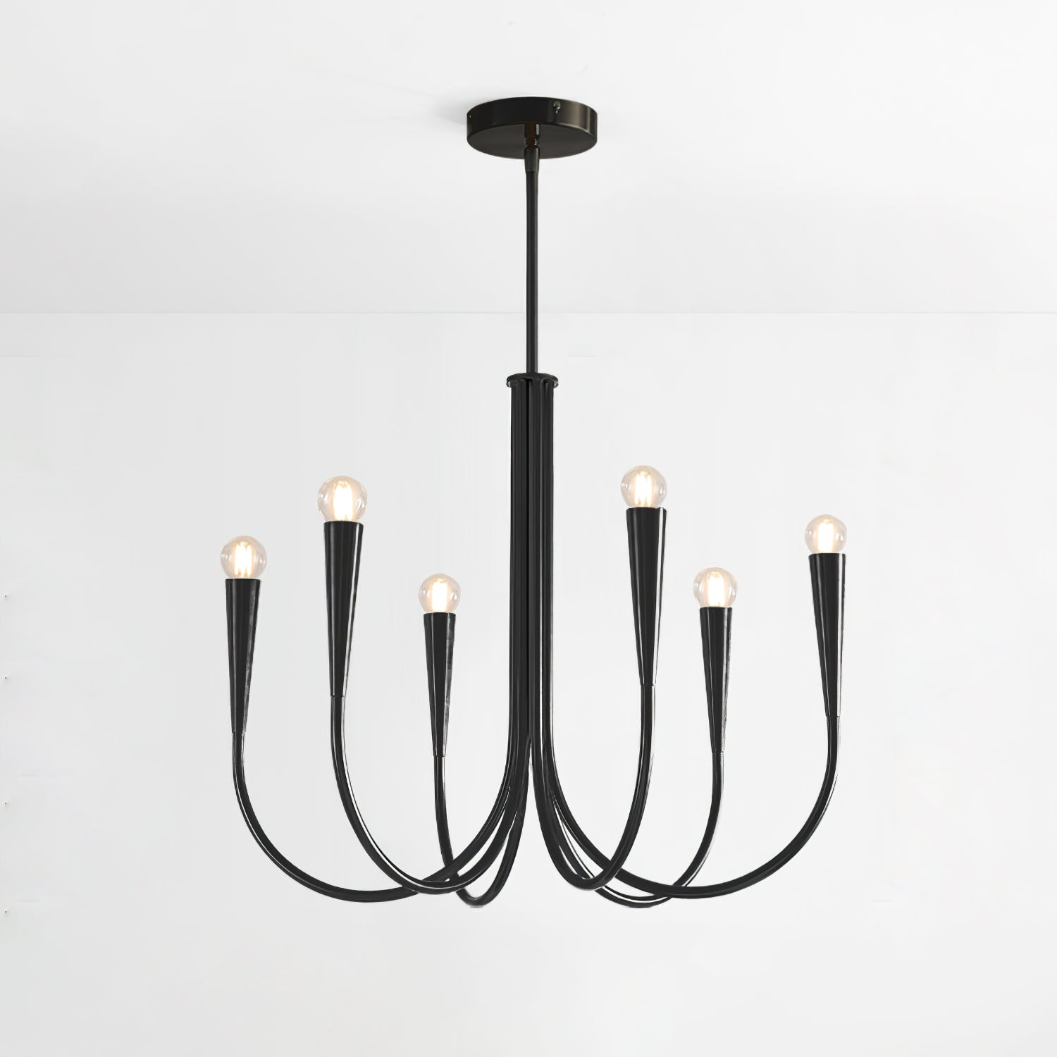 Orioaria Chandelier Swoop Arm Brass Minimalist