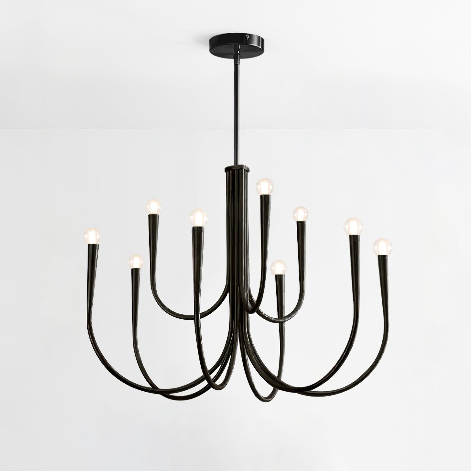 Orioaria Chandelier Swoop Arm Brass Minimalist