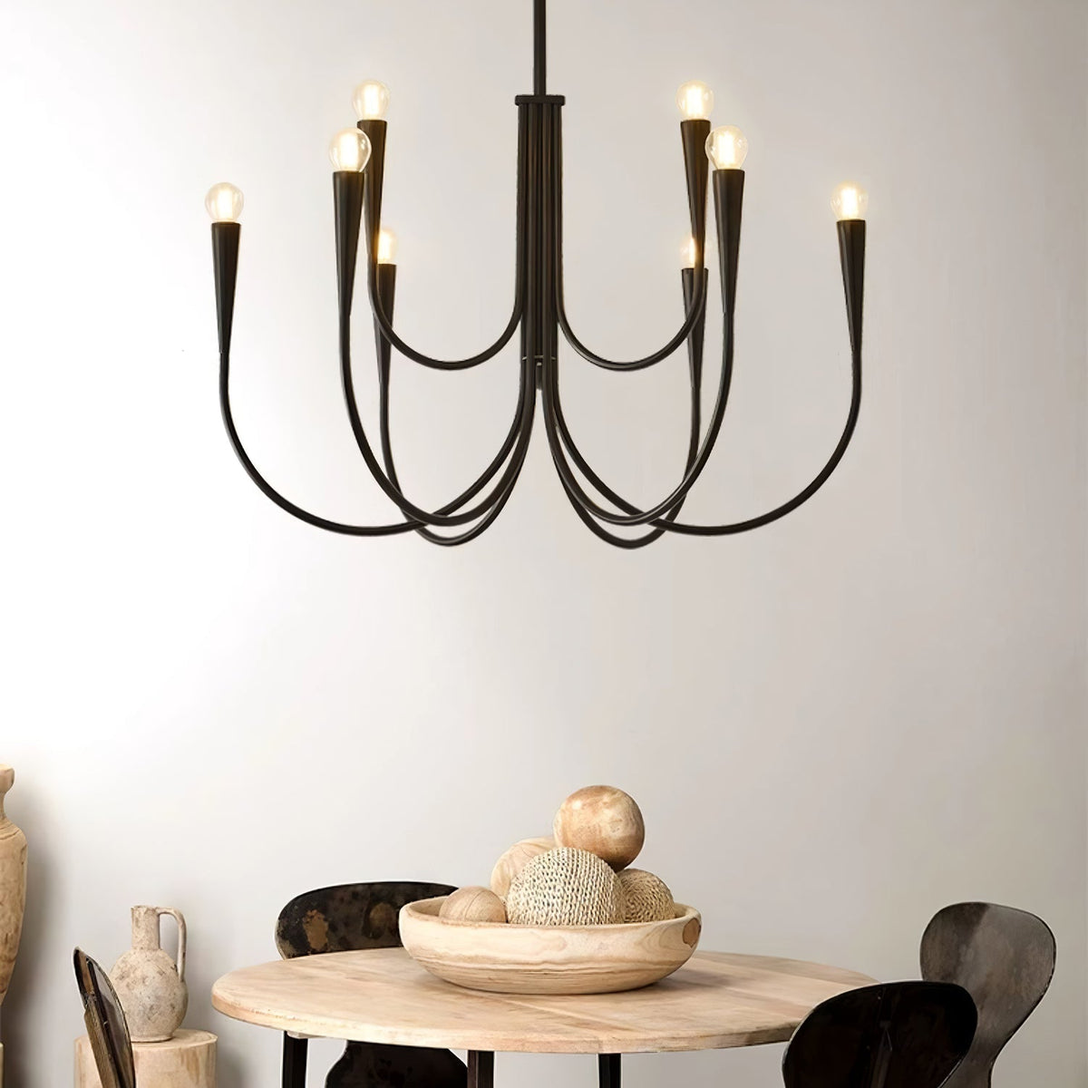 Orioaria Chandelier Swoop Arm Brass Minimalist