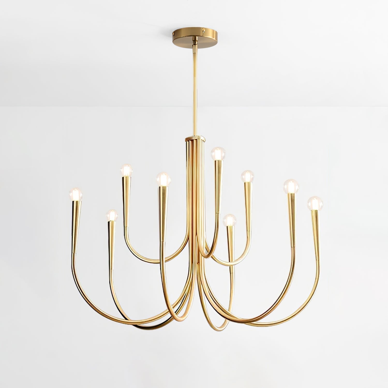Orioaria Chandelier Swoop Arm Brass Minimalist