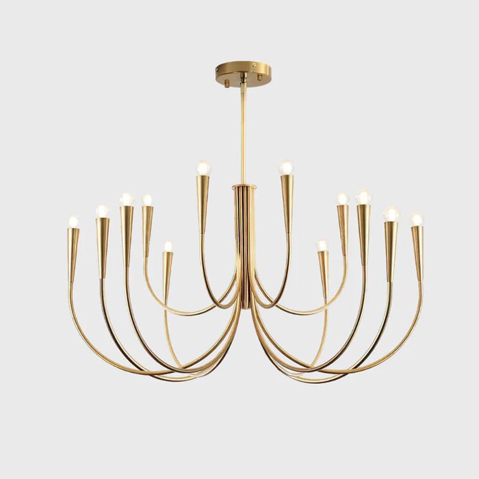 Orioaria Chandelier Swoop Arm Brass Minimalist