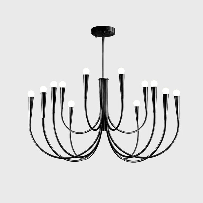 Orioaria Chandelier Swoop Arm Brass Minimalist