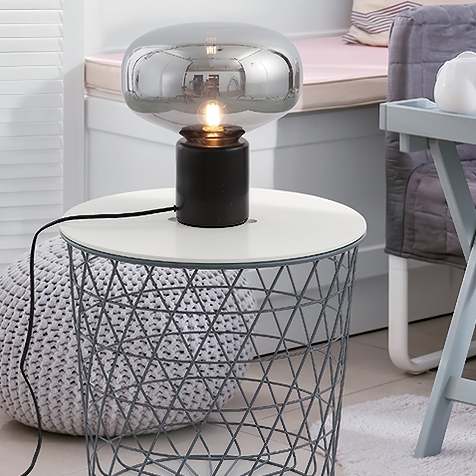 Rova Marble Industrial Table Lamp - Neutral Decor