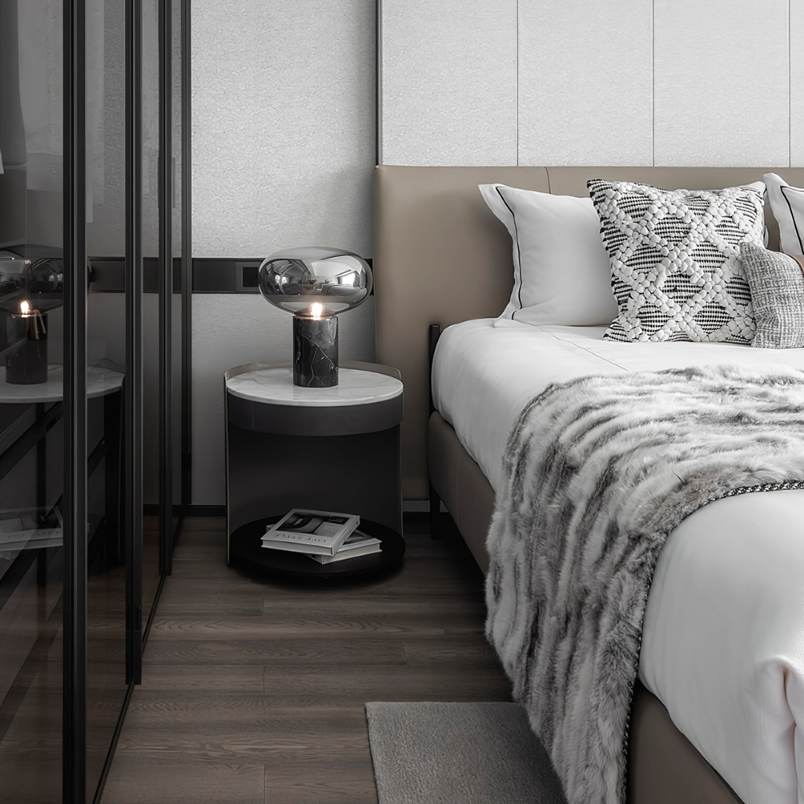 Rova Marble Industrial Table Lamp - Neutral Decor
