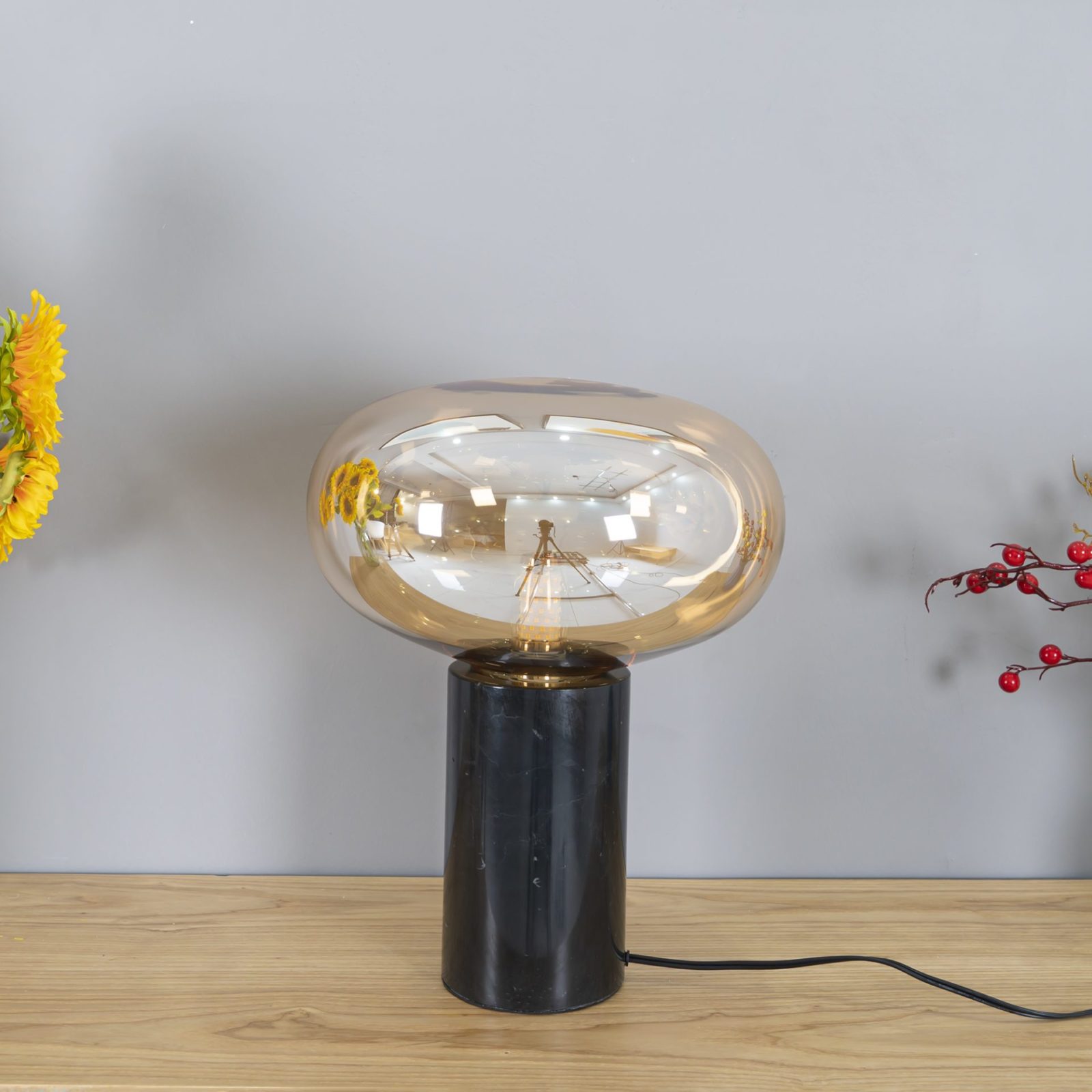 Rova Marble Industrial Table Lamp - Neutral Decor