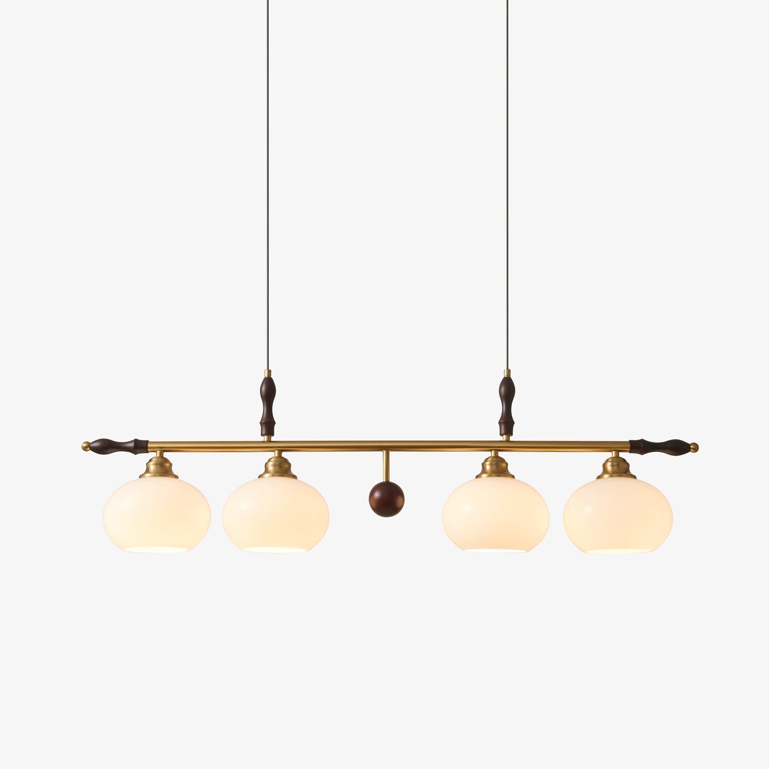 Runell Premium Elegance Traditional Wood Glass Pendant Lamp