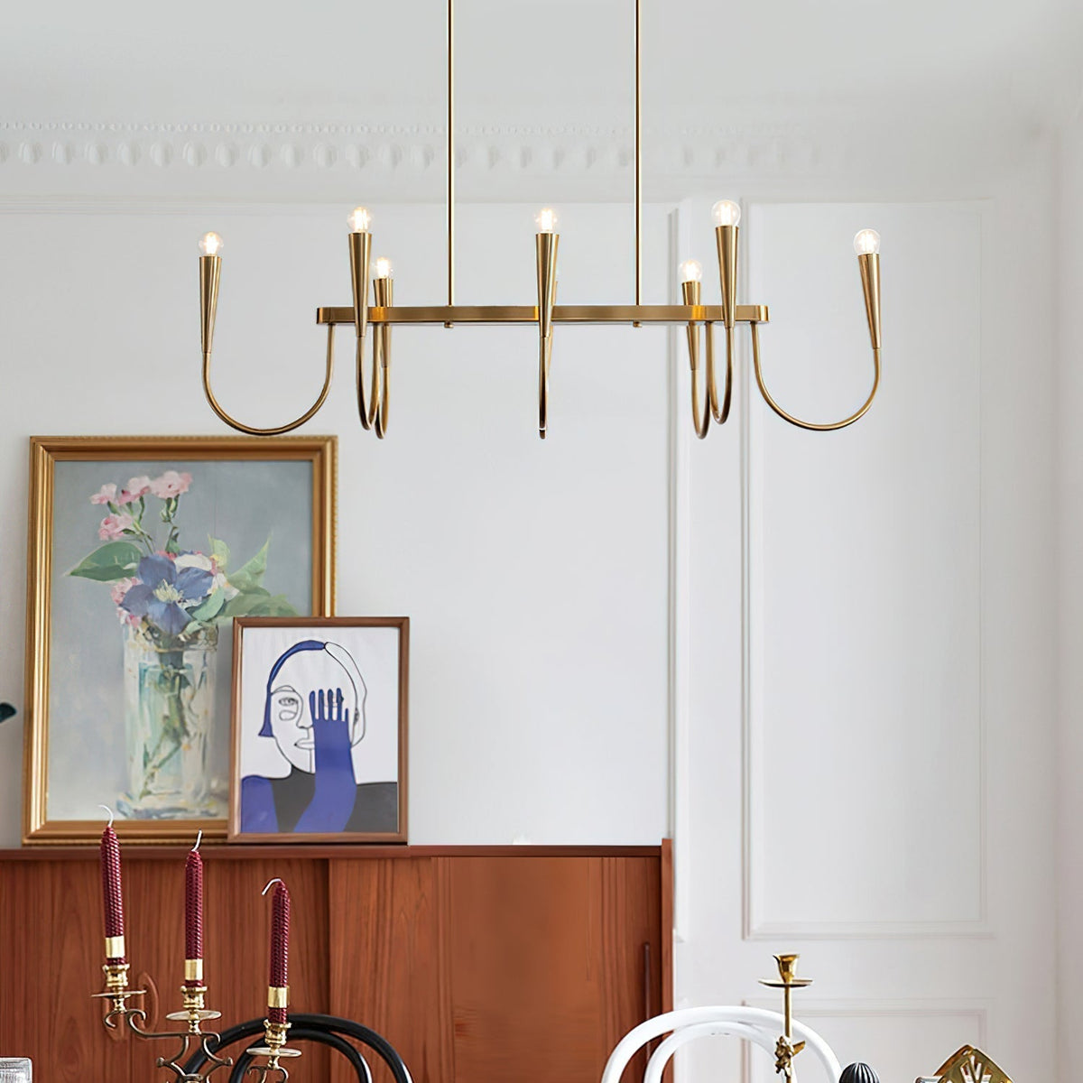 Oriiora Chandelier Gold Symphony Curved Elegant