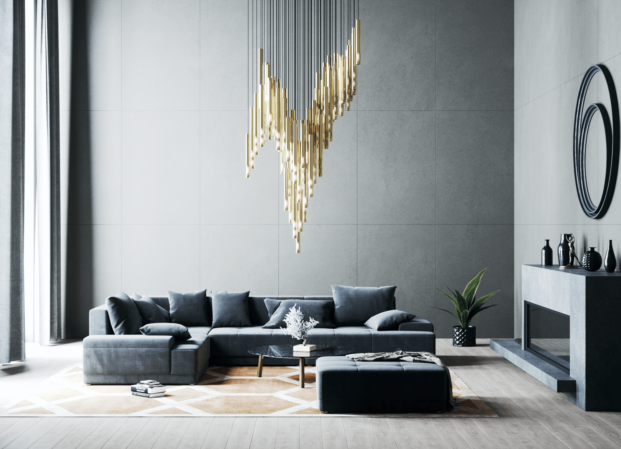Ovynira Gold Rod Chandelier