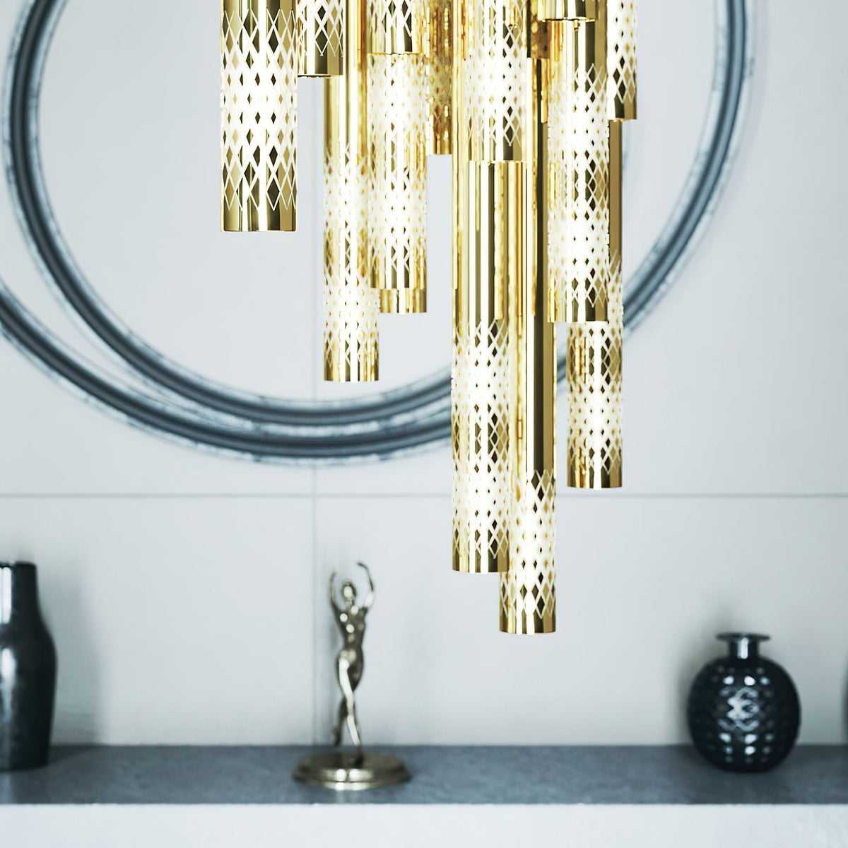 Ovynira Gold Rod Chandelier