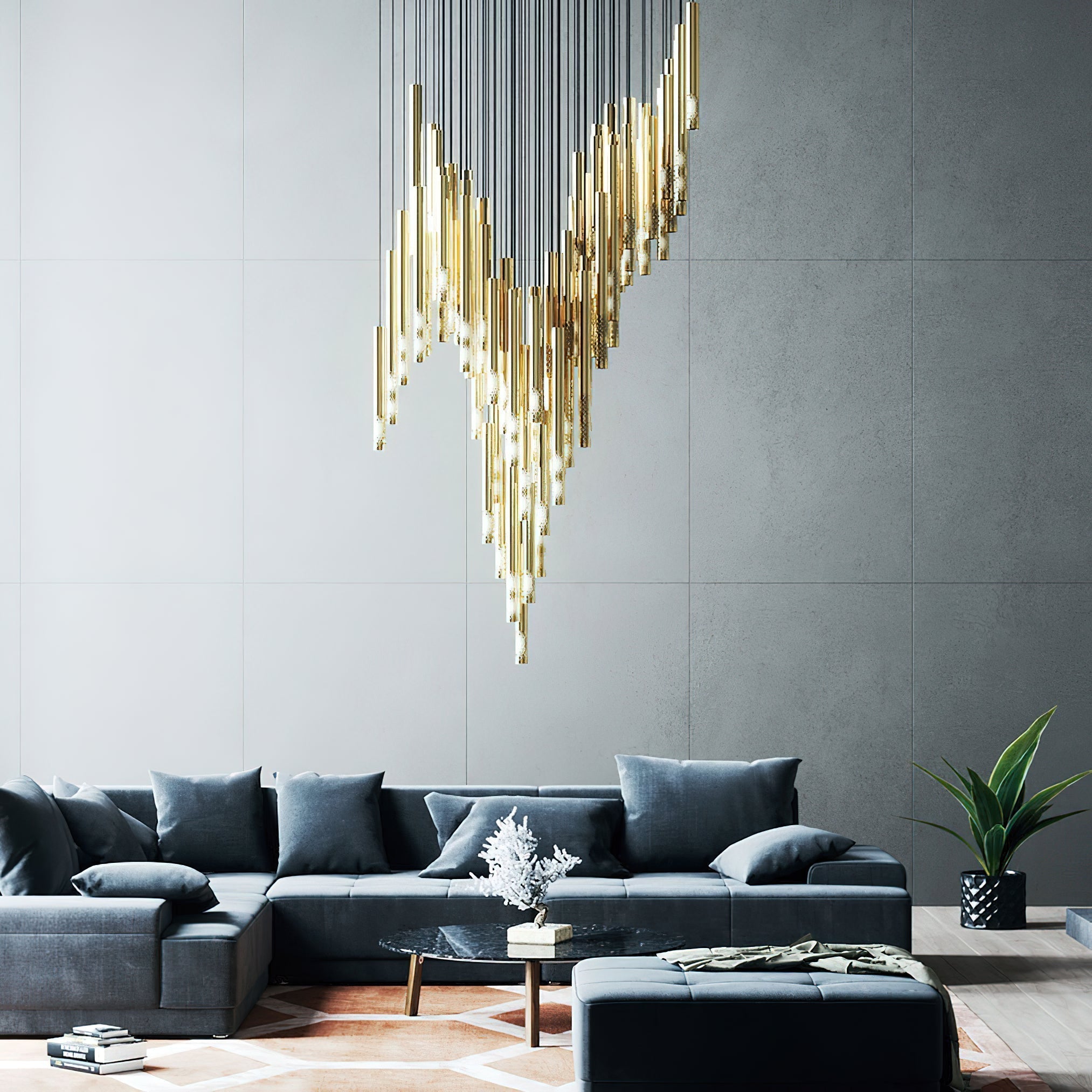 Ovynira Gold Rod Chandelier