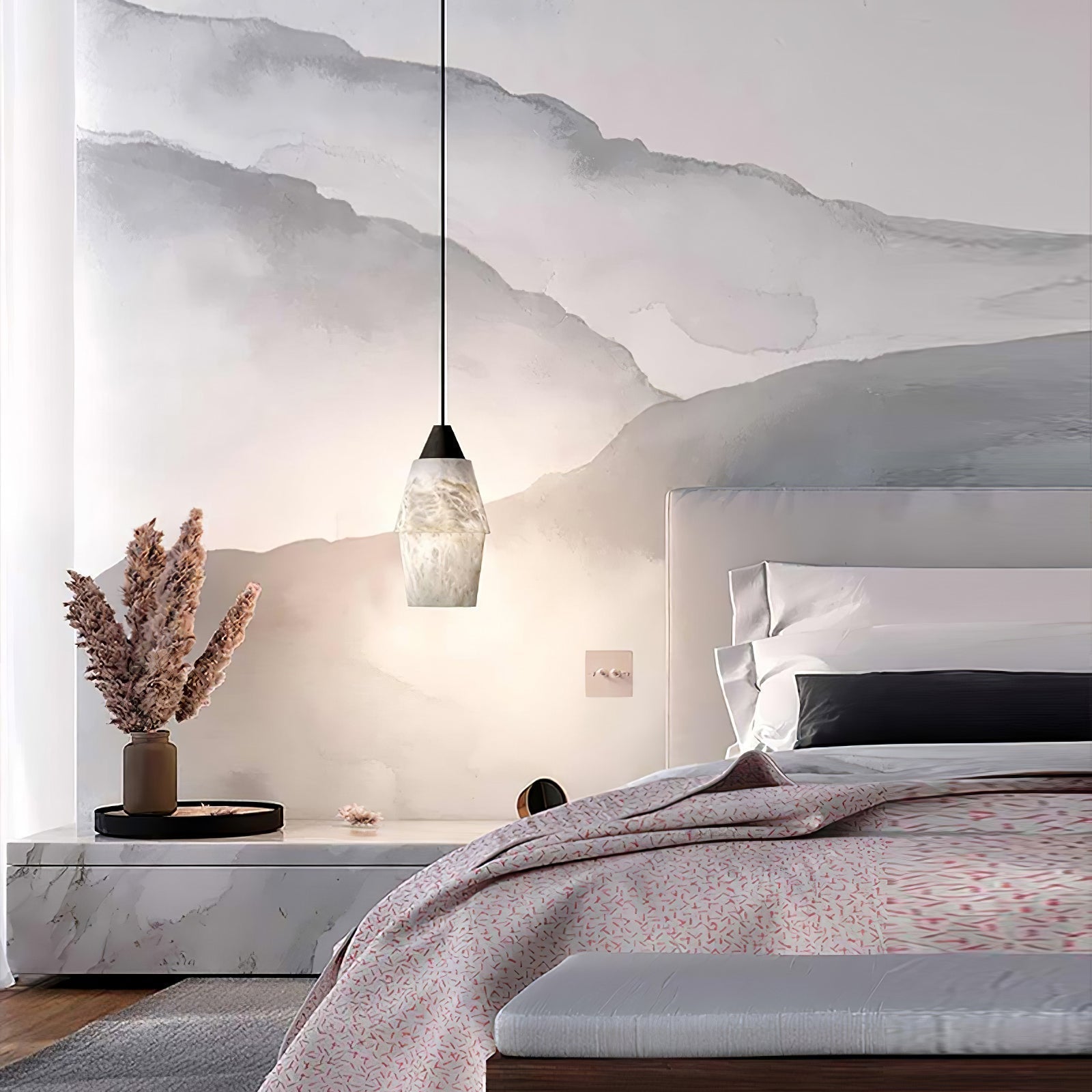 Ostara Brass & Alabaster Pendant Lamp
