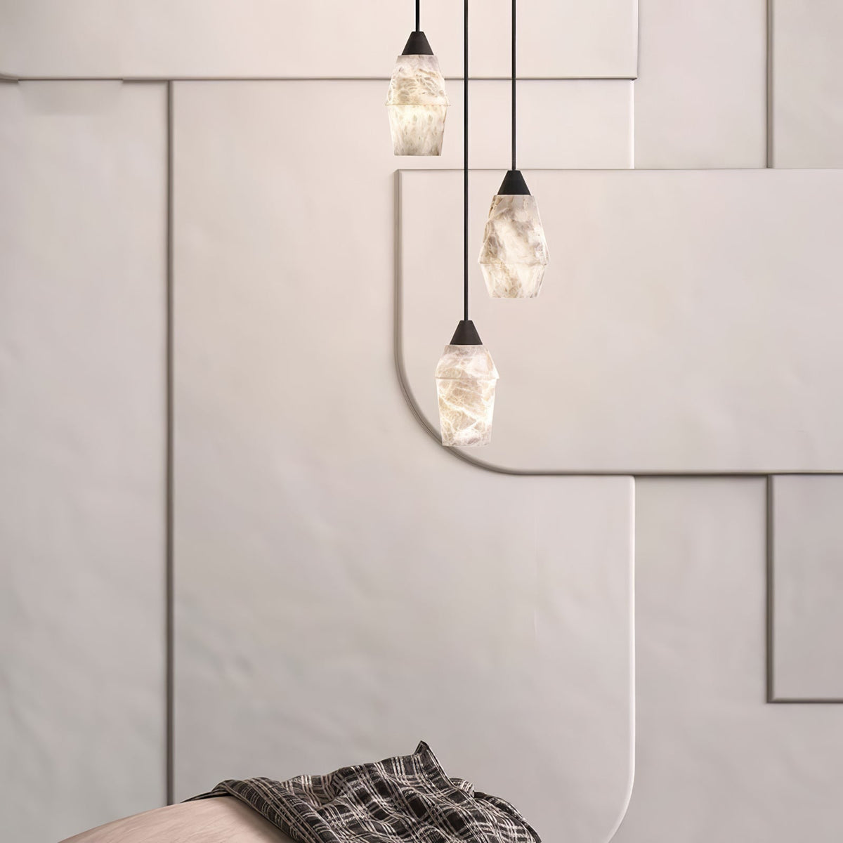 Ostara Brass & Alabaster Pendant Lamp