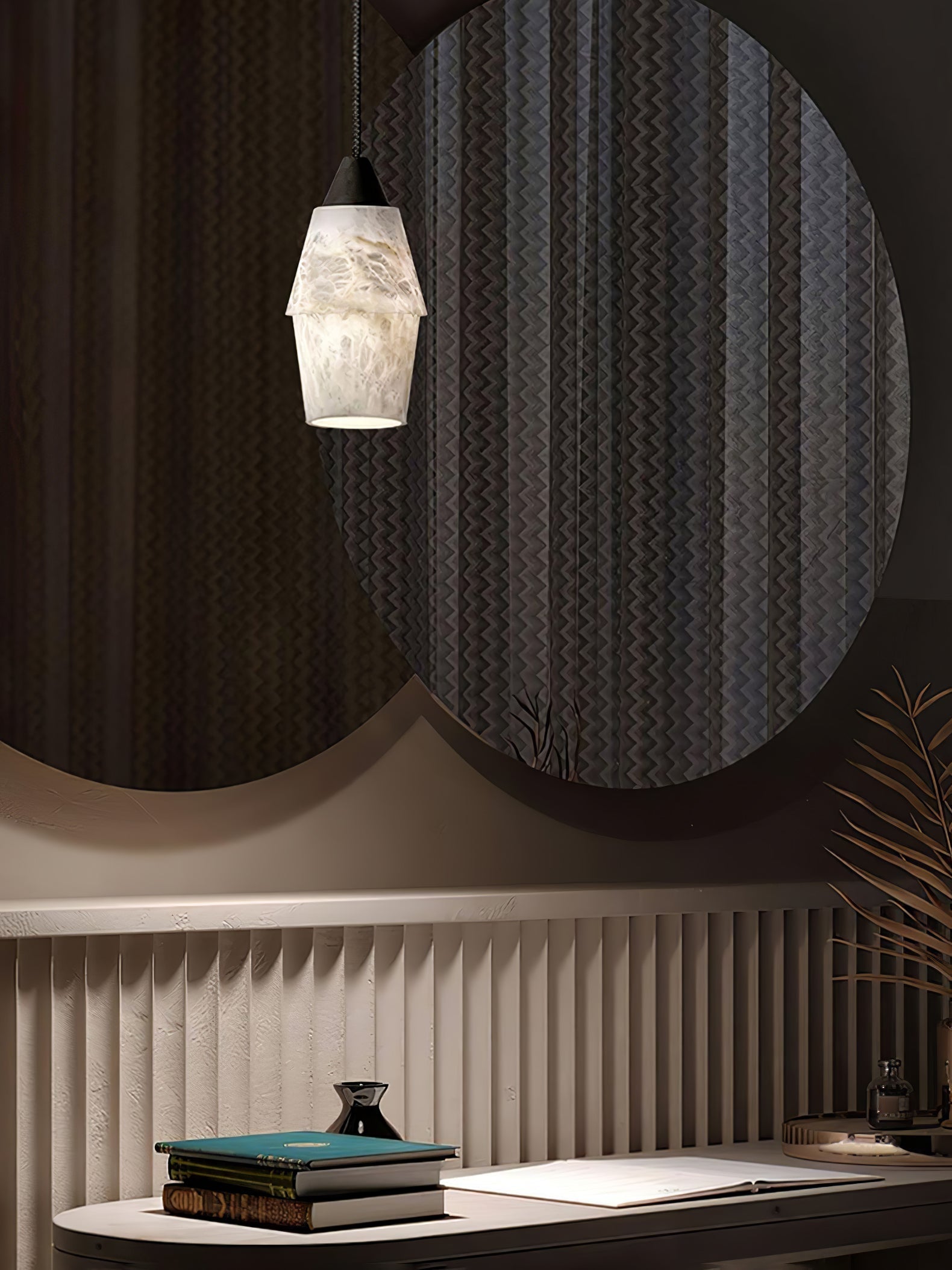 Ostara Brass & Alabaster Pendant Lamp