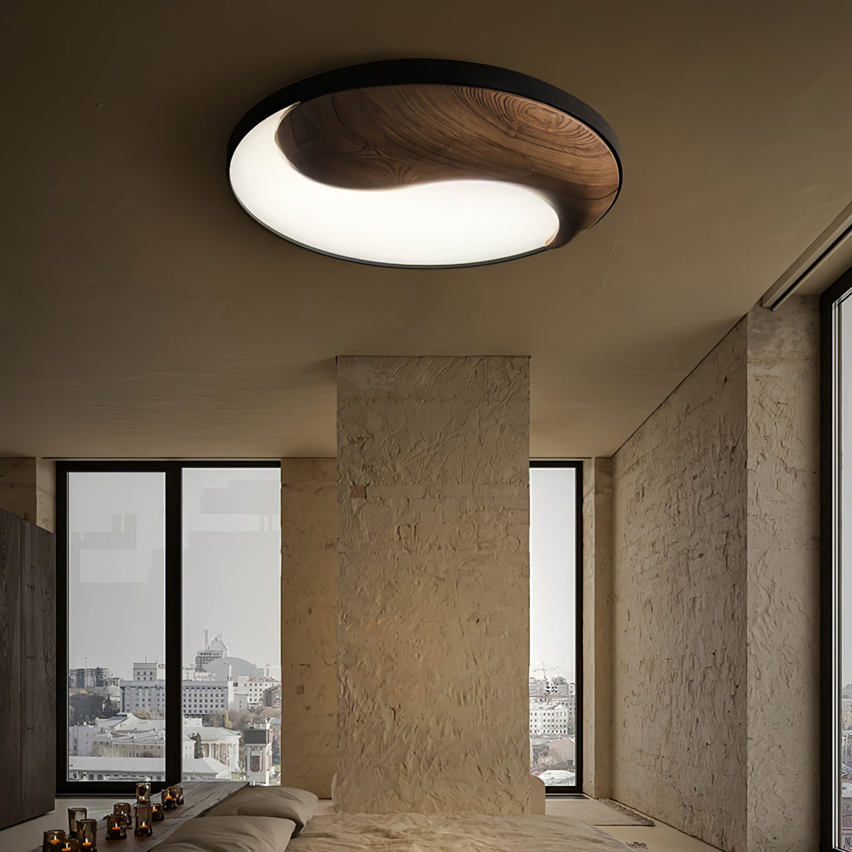 Ivelor Modern Minimalist Balance Wood Ceiling Light