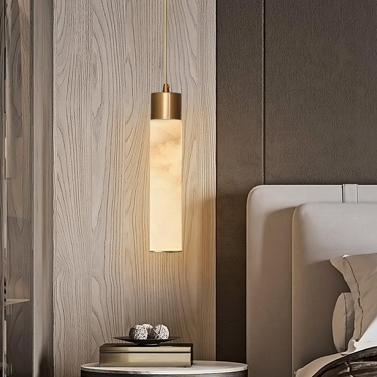 Rin Cylinder Alabaster Pendant Light