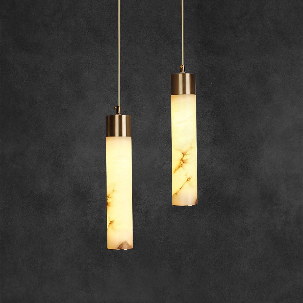 Rin Cylinder Alabaster Pendant Light