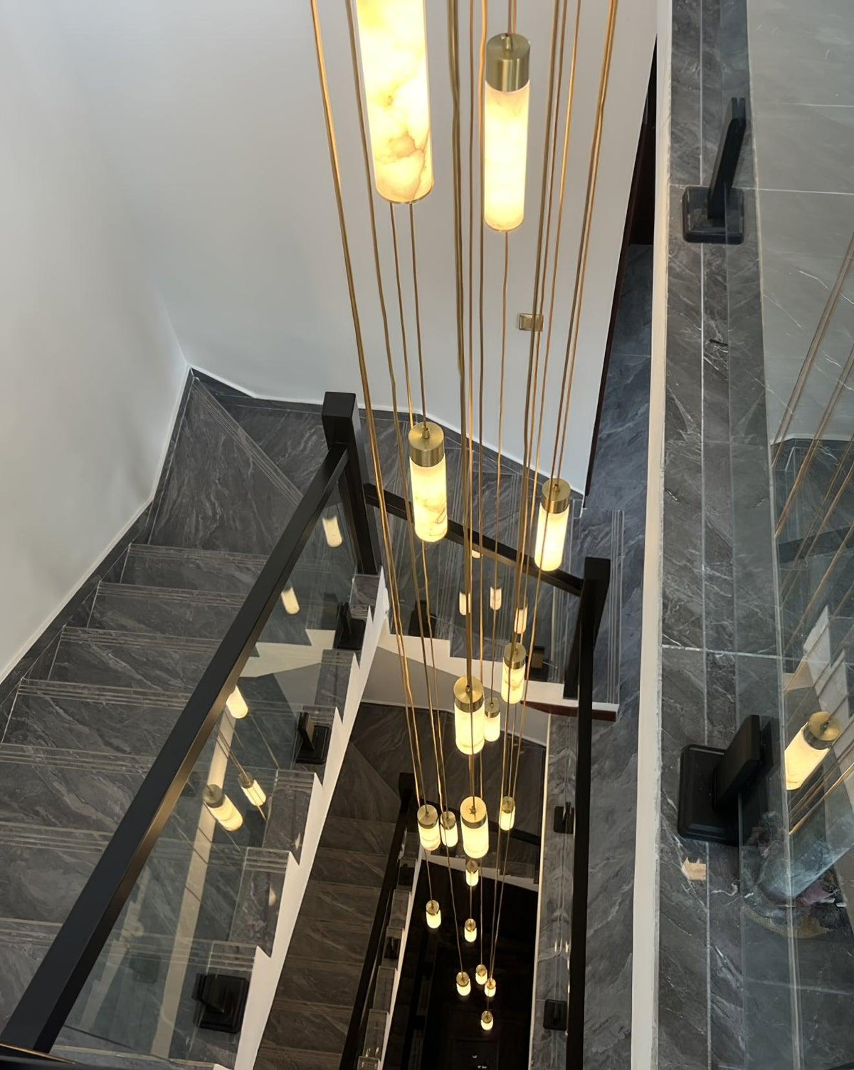 Rin Cylinder Alabaster Pendant Light