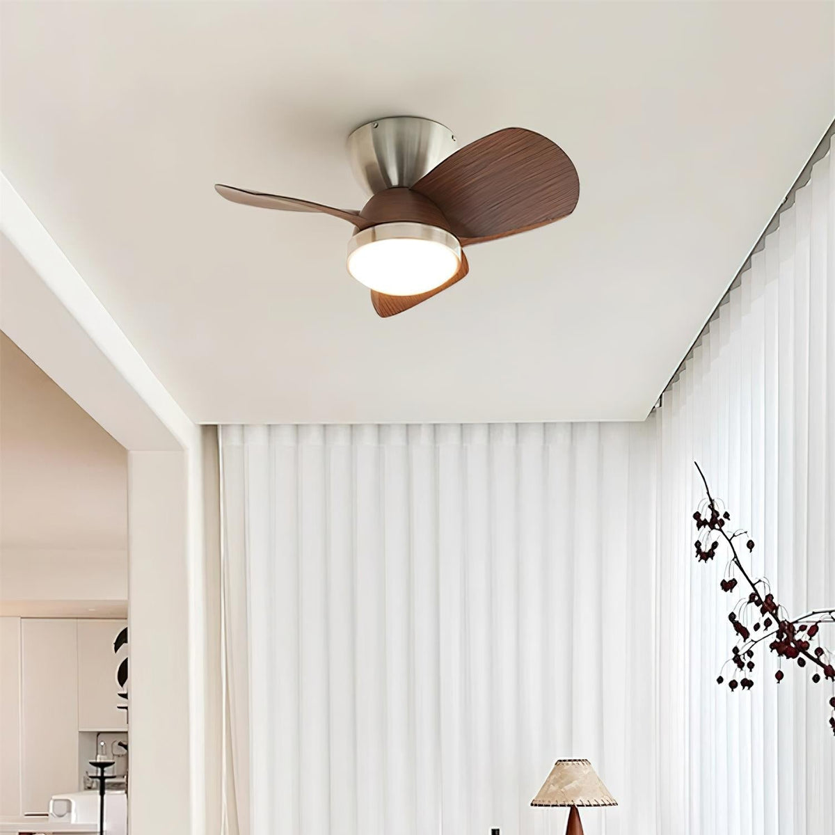 Rinerel Modern Wood Ceiling Fan Light