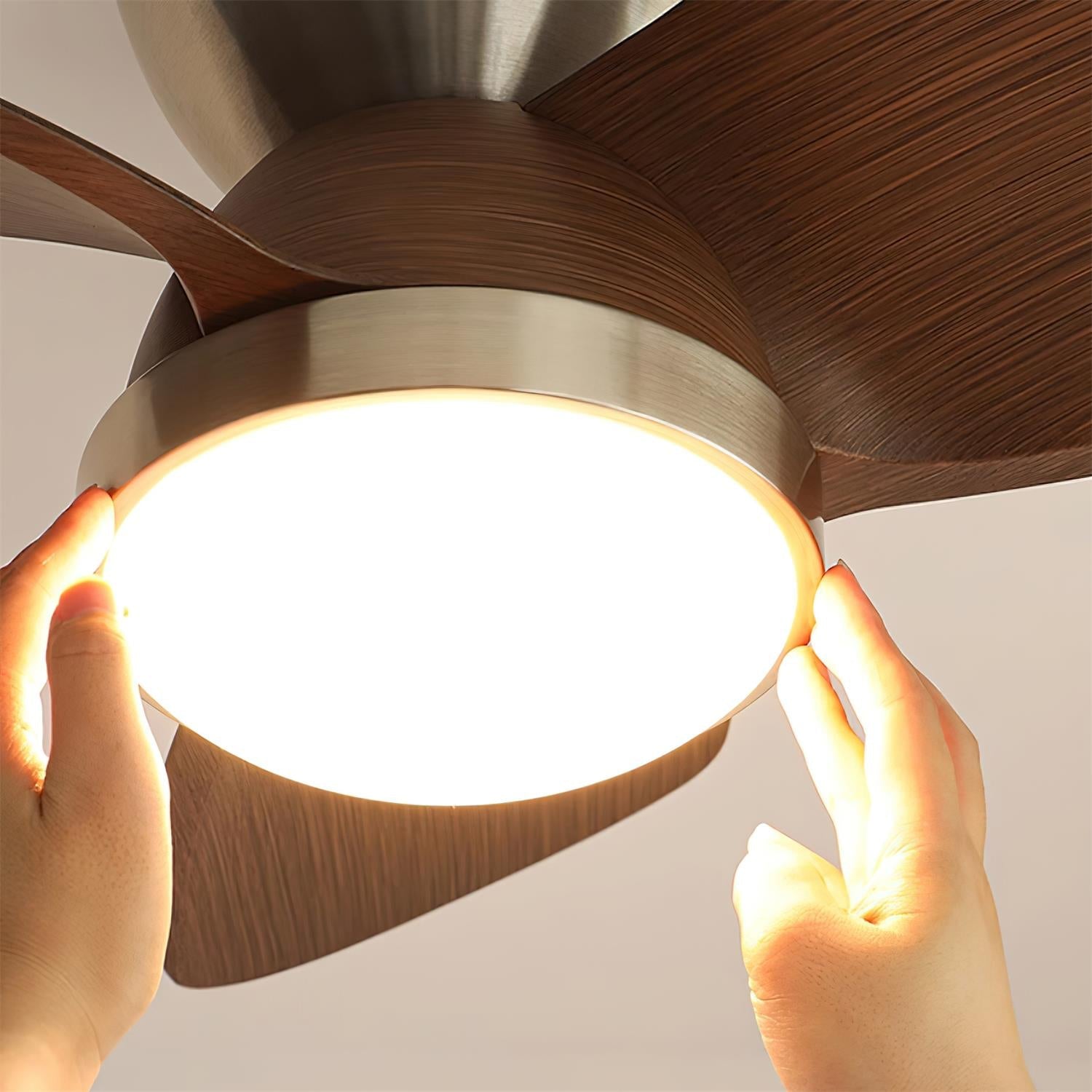 Rinerel Modern Wood Ceiling Fan Light