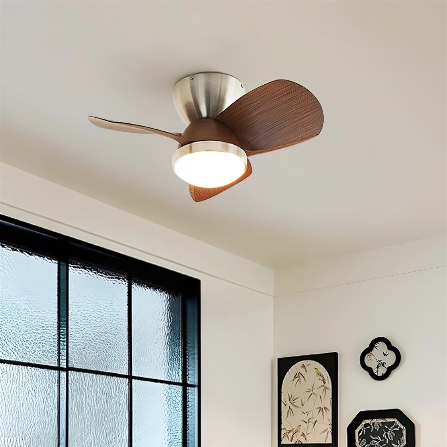 Rinerel Modern Wood Ceiling Fan Light