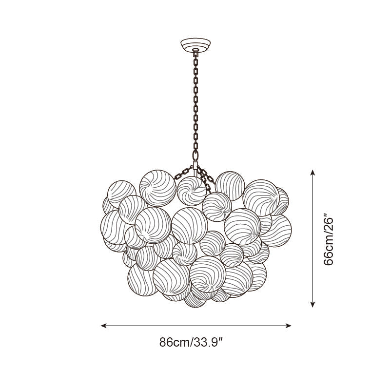 Talia Chandelier Glass Sphere Cascade - Neutral Decor