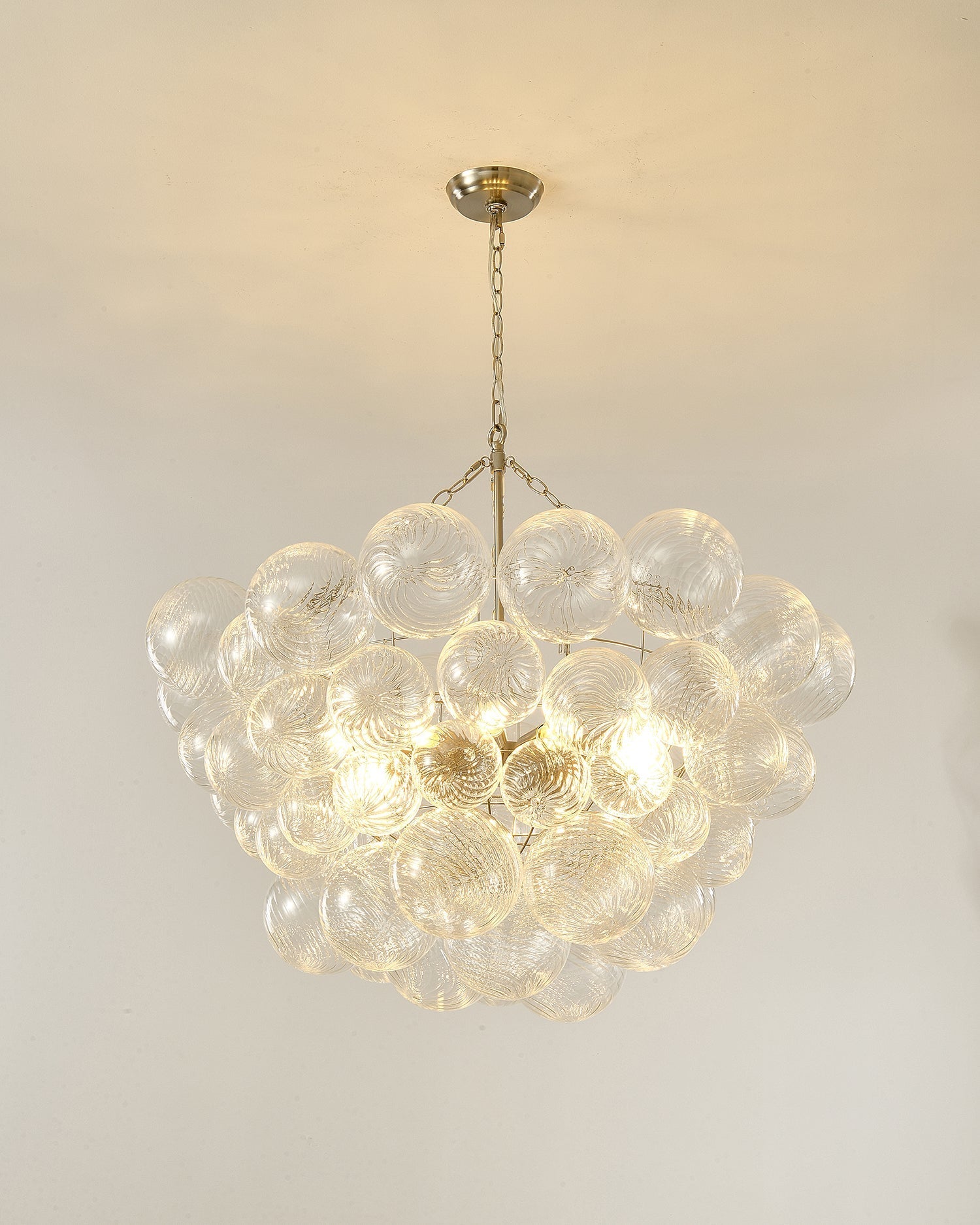 Talia Chandelier Glass Sphere Cascade - Neutral Decor
