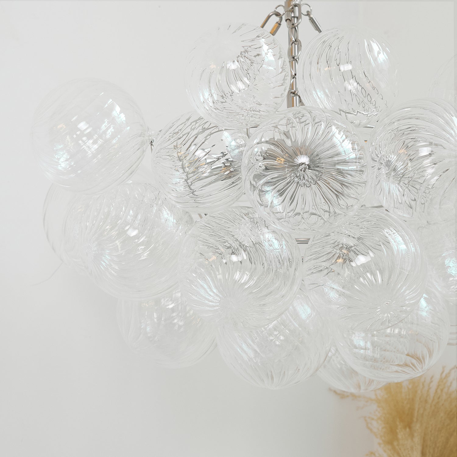 Talia Chandelier Glass Sphere Cascade - Neutral Decor