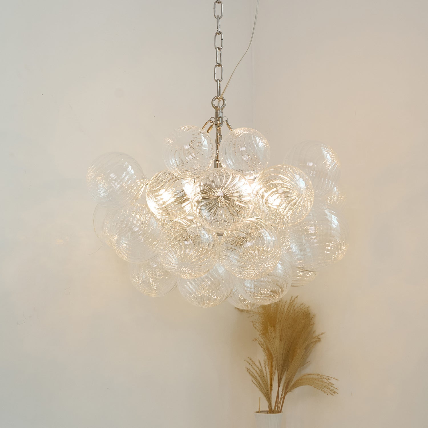 Talia Chandelier Glass Sphere Cascade - Neutral Decor