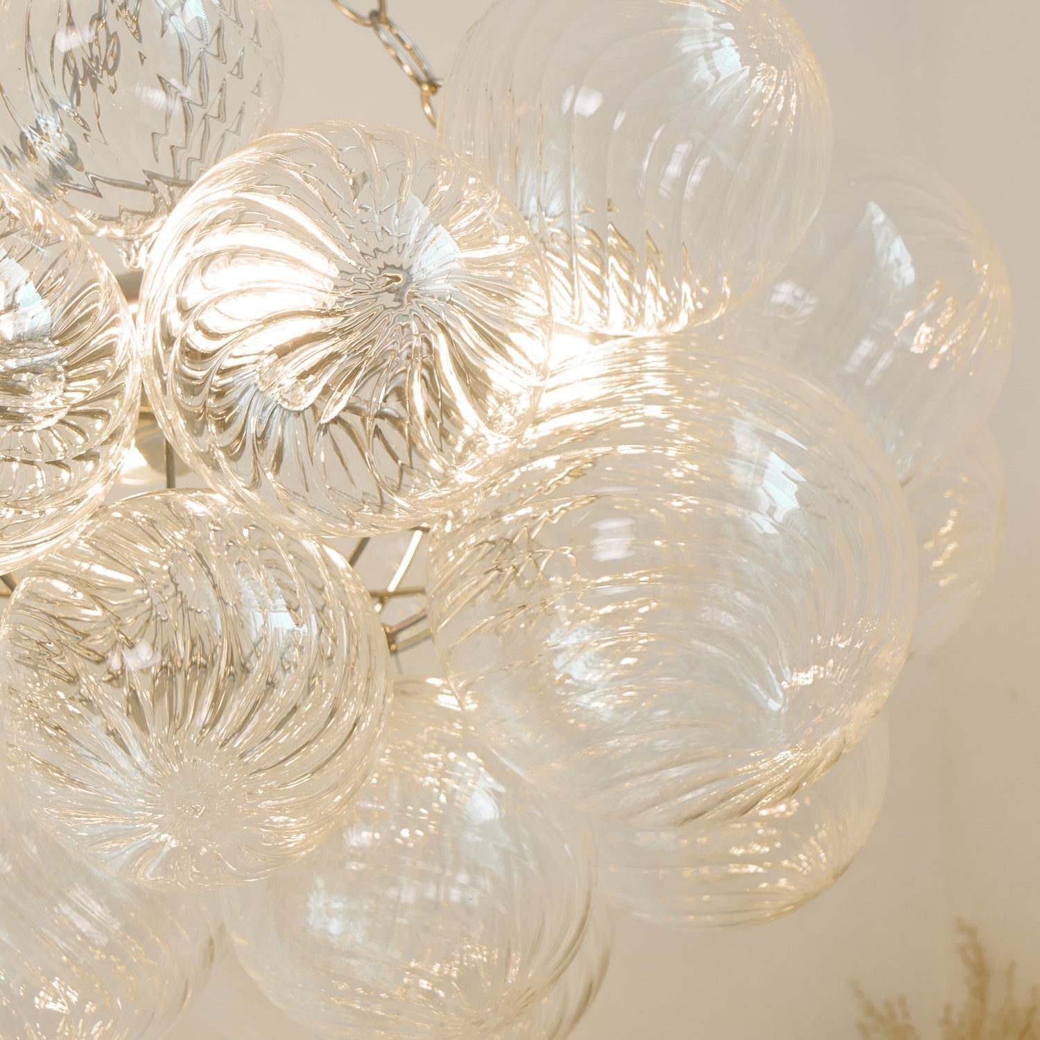 Talia Chandelier Glass Sphere Cascade - Neutral Decor