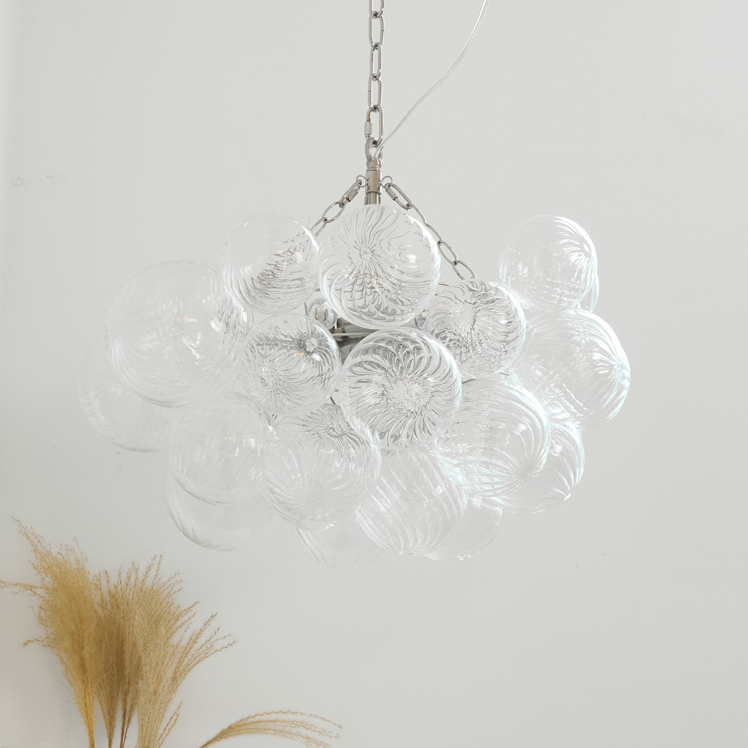 Talia Chandelier Glass Sphere Cascade - Neutral Decor