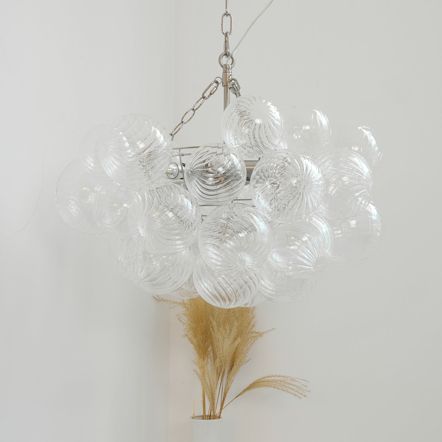 Talia Chandelier Glass Sphere Cascade - Neutral Decor