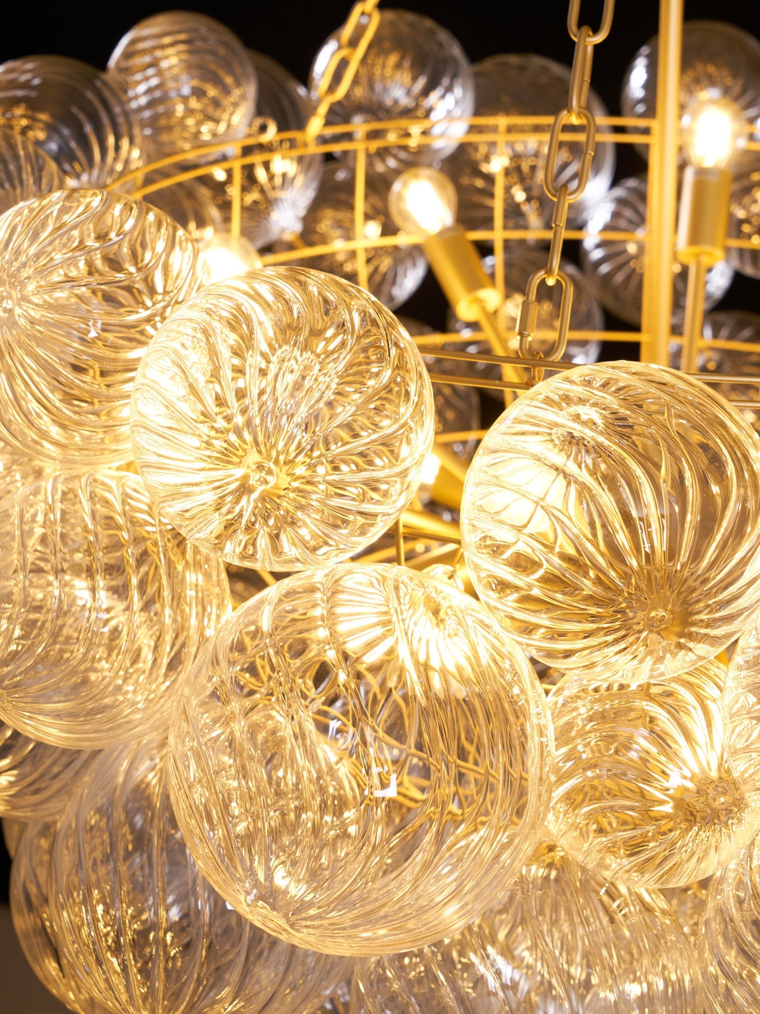 Talia Chandelier Glass Sphere Cascade - Neutral Decor