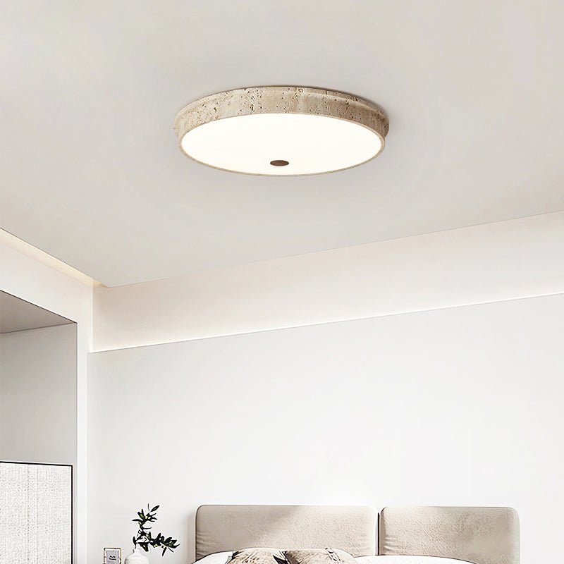 Seriraine Disc Yellow Travertine Ceiling Lamp