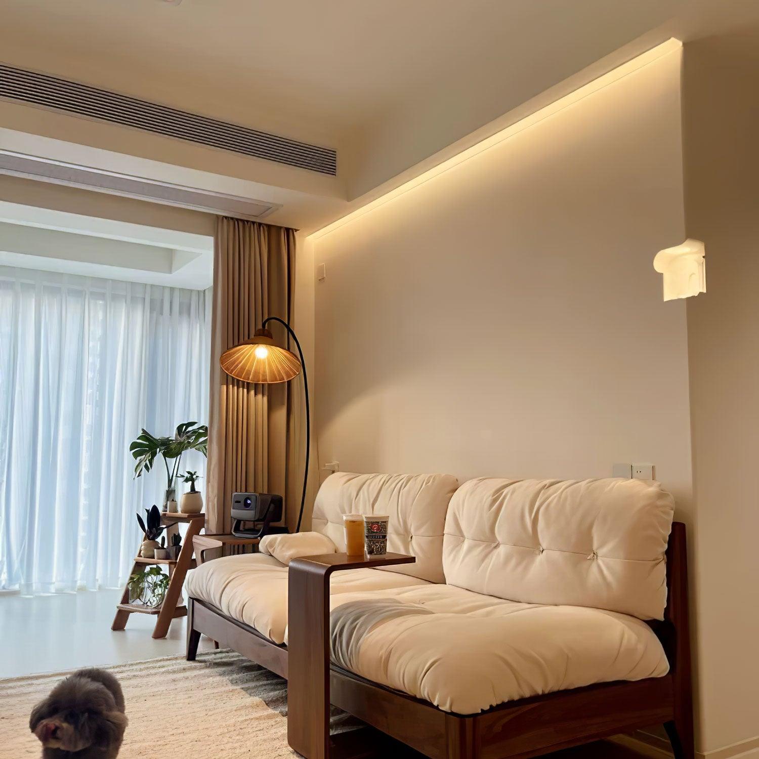 Sombrero Rattan Arc Floor Lamp