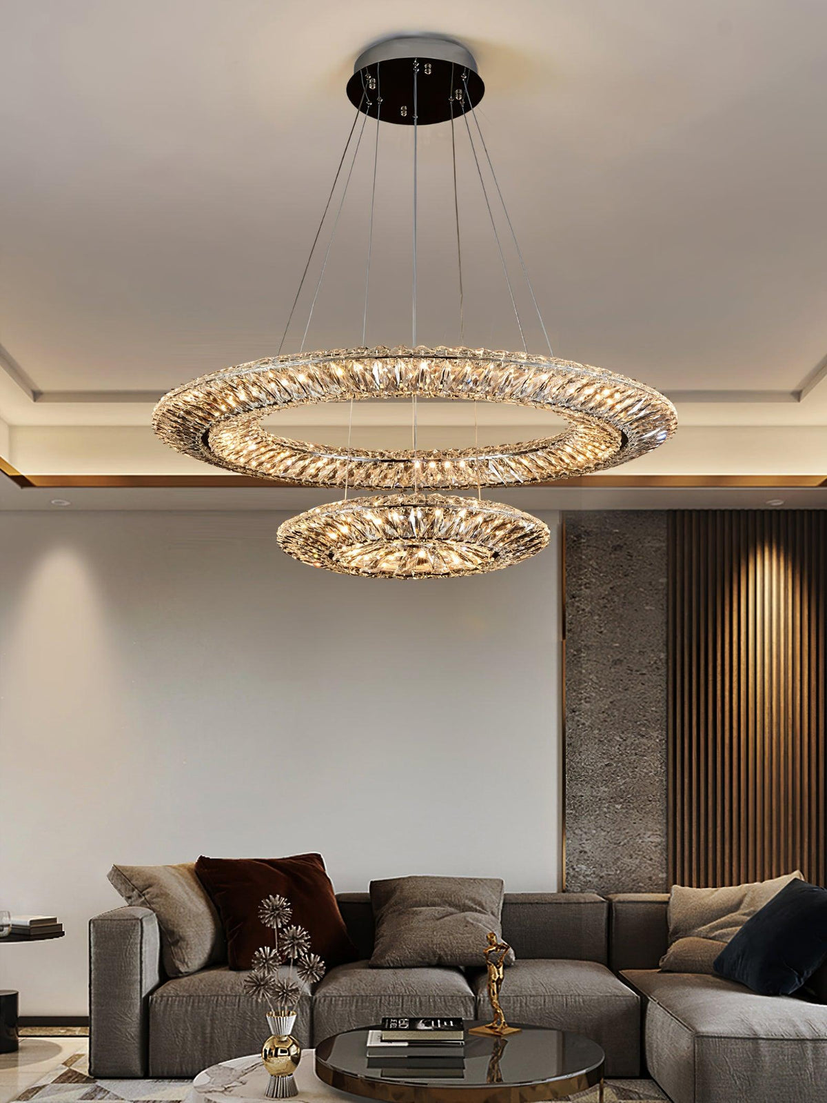 Tev Chandelier Geometric Crystal LED Elegant