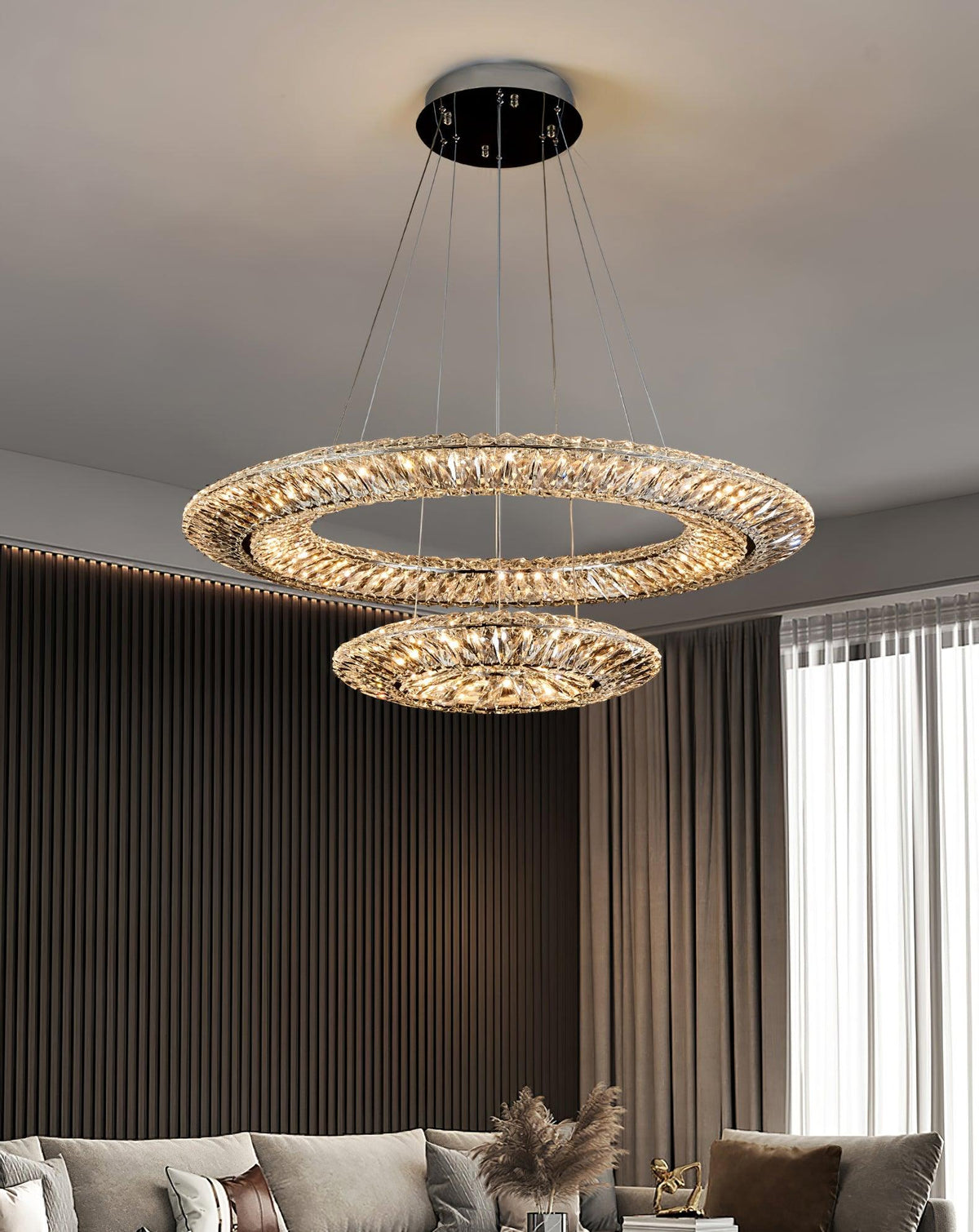 Tev Chandelier Geometric Crystal LED Elegant