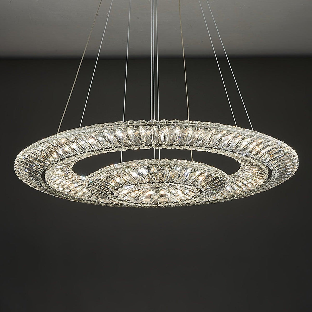Tev Chandelier Geometric Crystal LED Elegant