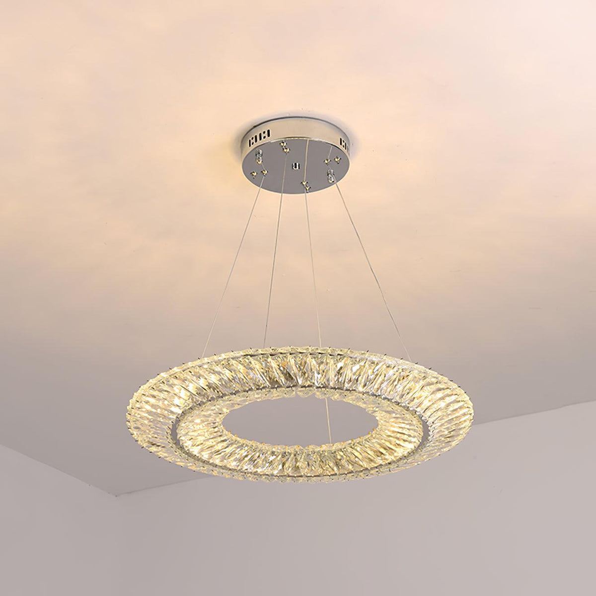 Tev Chandelier Geometric Crystal LED Elegant