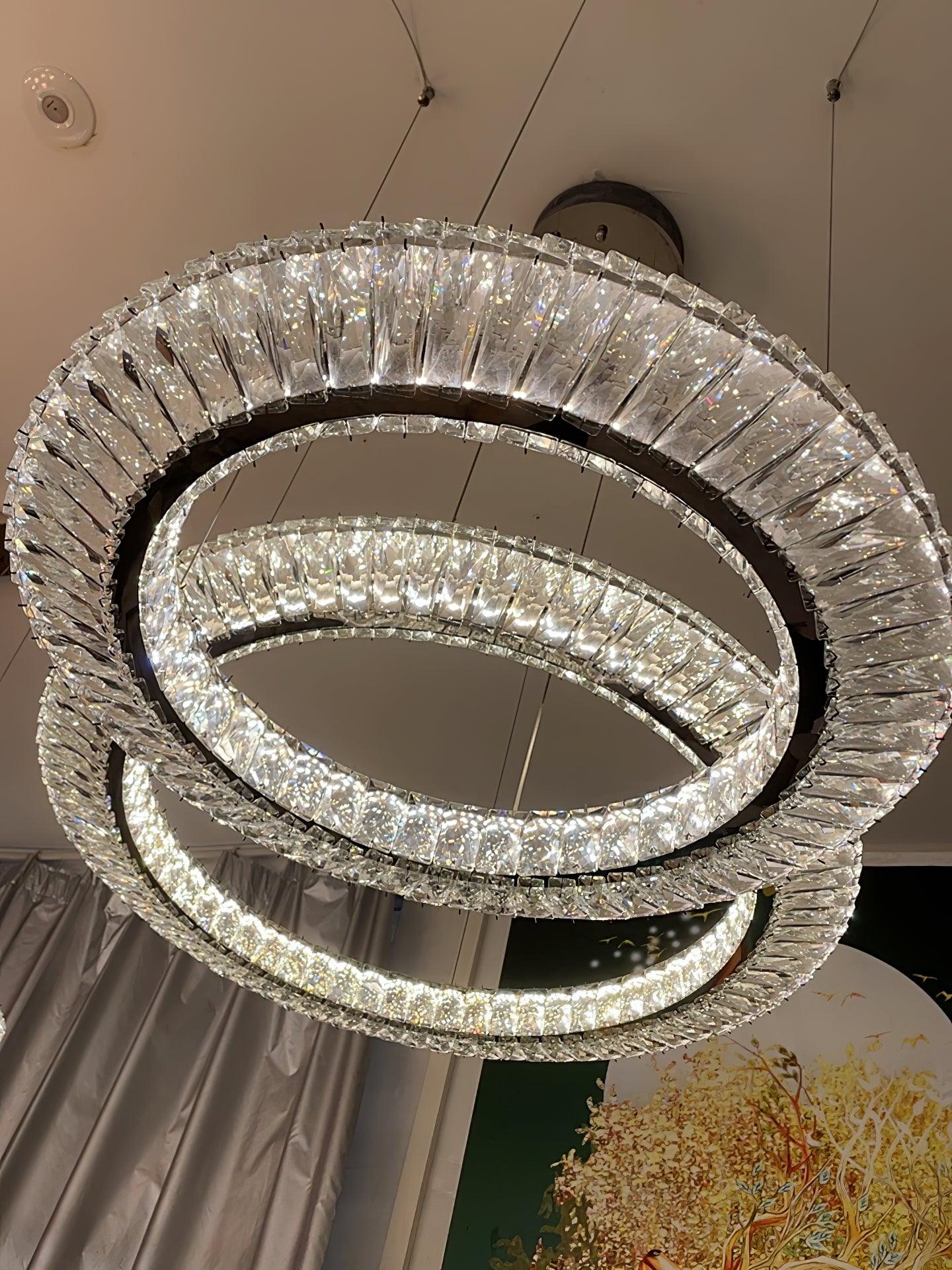 Tev Chandelier Geometric Crystal LED Elegant