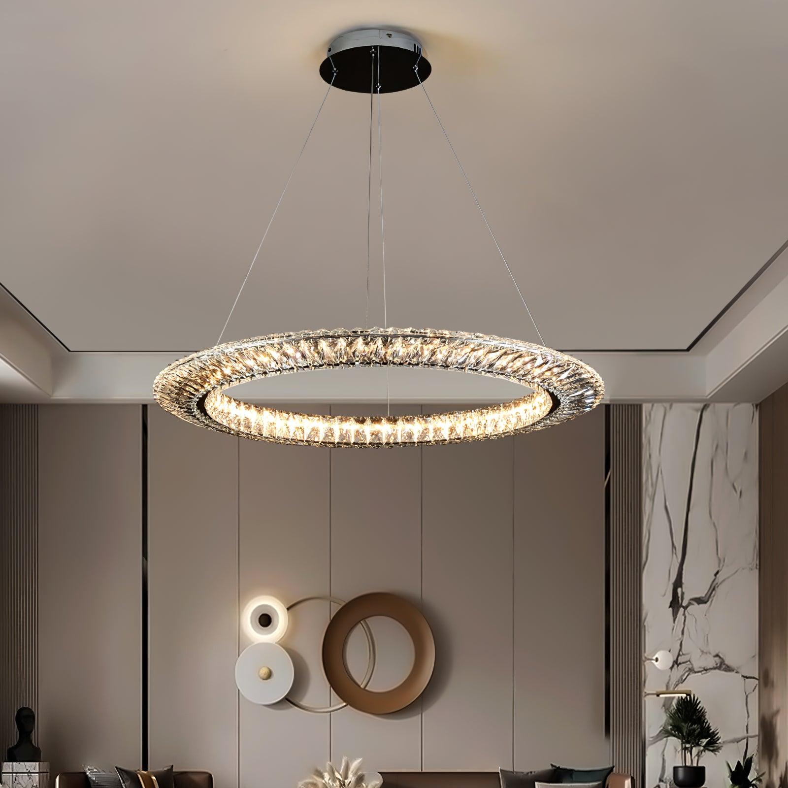 Tev Chandelier Geometric Crystal LED Elegant
