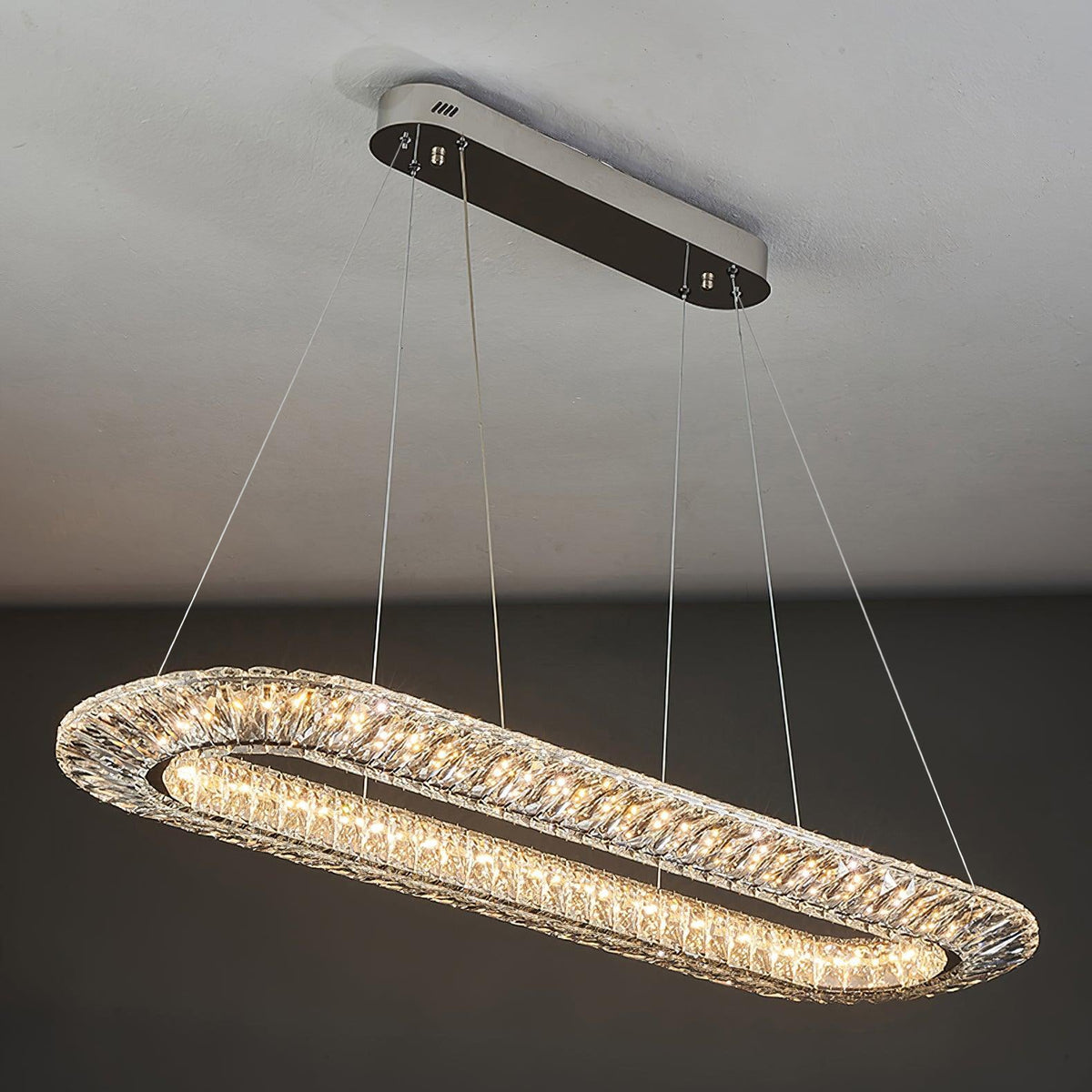 Tev Chandelier Geometric Crystal LED Elegant