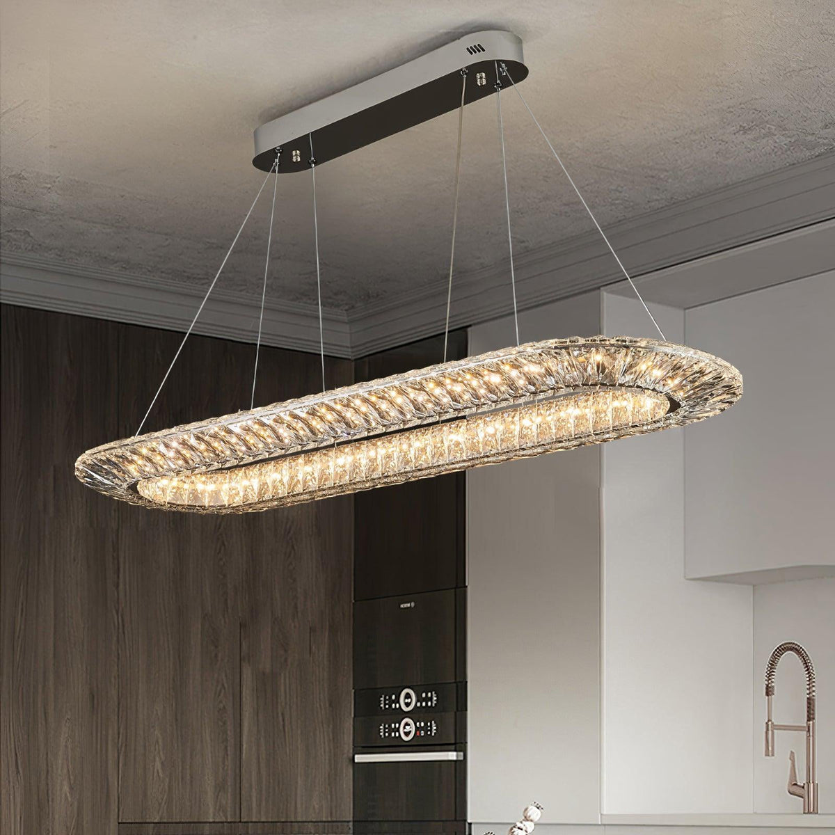 Tev Chandelier Geometric Crystal LED Elegant