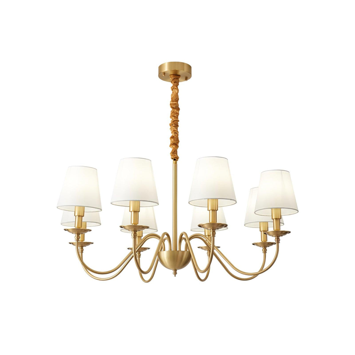 Auruora Chandelier Brass Fabric Shade Classic