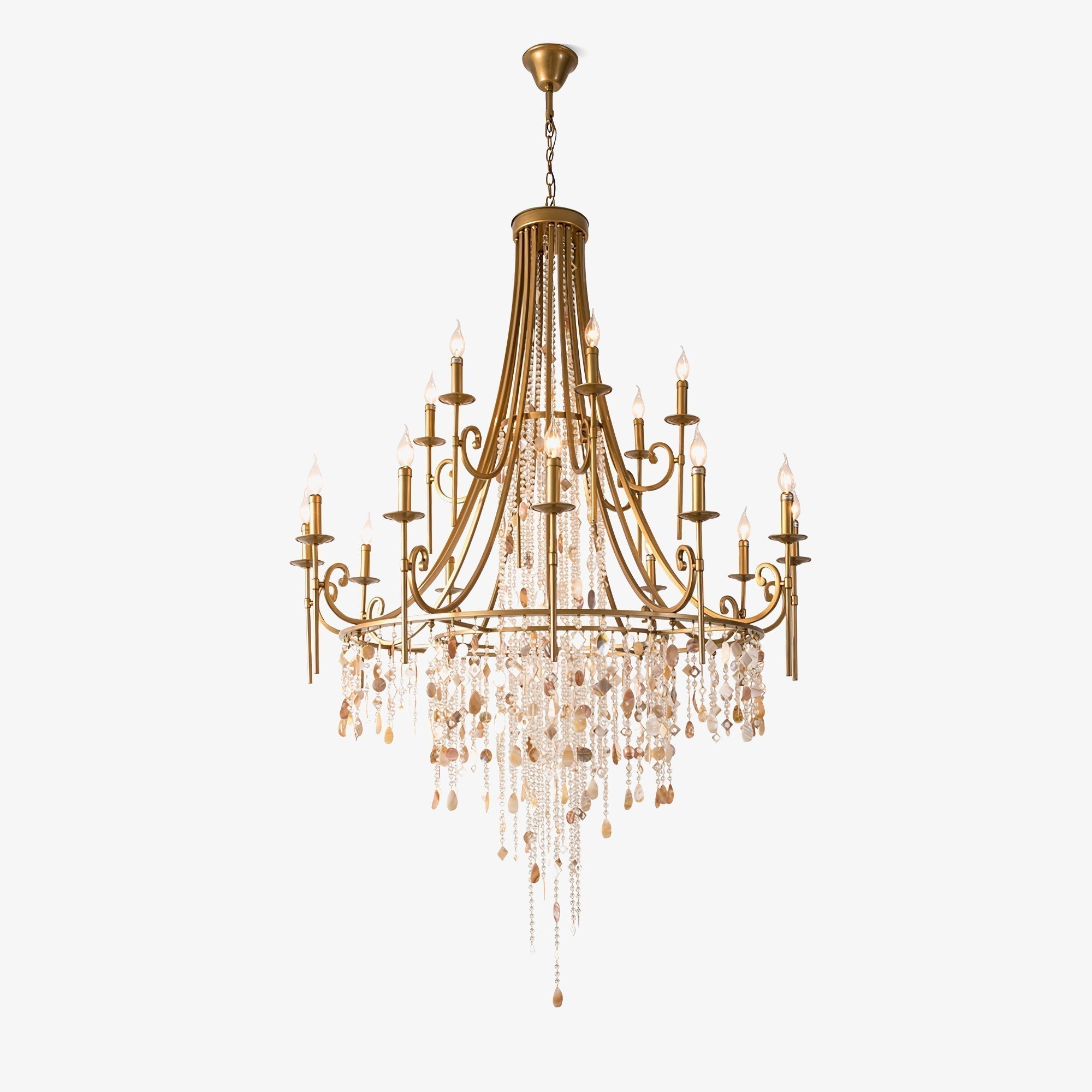 Sorvexa Chandelier Luxury Shell Crystal Retro